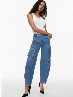NWT Aritzia Denim Forum The 90’s Millie Hi-Rise Cargo Jeans Size 26W